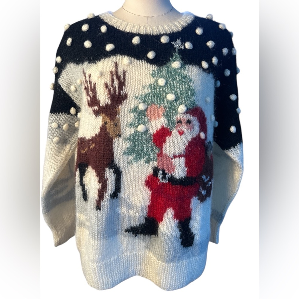 Vintage Samantha Taylor wool mohair Christmas sweater